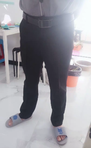 中年灰衬衫黑西裤皮带胖熊图片